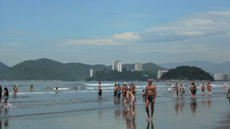 People Chilling At Santos Beach Sao Paulo Brazil Stock Video