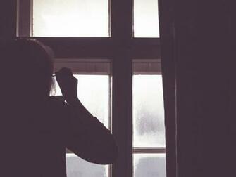 Silhouette Window Dark Figure Gloom Background Toppng