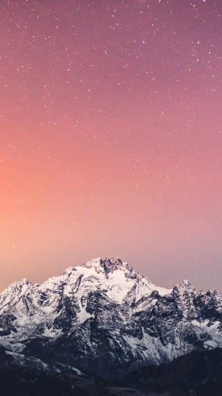 Mountain Starry Stars Sky Scenery 4k Phone iPhone Wallpaper 4300b