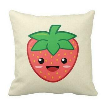 Kawaii Strawberry Pillows Throw