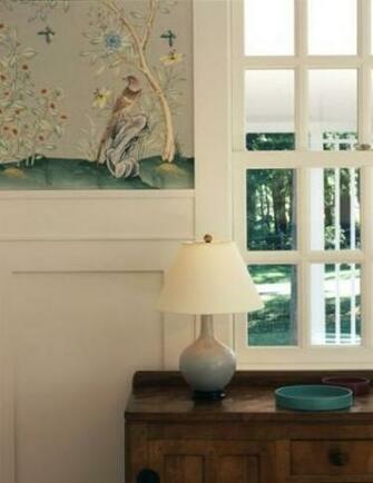 Chinoiserie Wallpaper With Wainscot Home