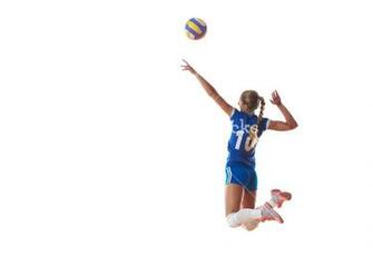 Volleyball Woman Isolated On White Background Royalty Stock