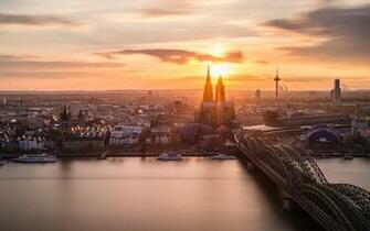 White Boat Cologne K Ln Germany Sunset HD Wallpaper