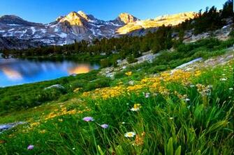 Mountain Spring Desktop Background Wallpaper