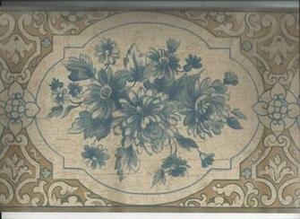 Blue Flowers Moulding Wallpaper Border New Arrival Victorian