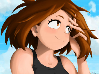 Ochaco Uraraka Happy 4k Wallpaper