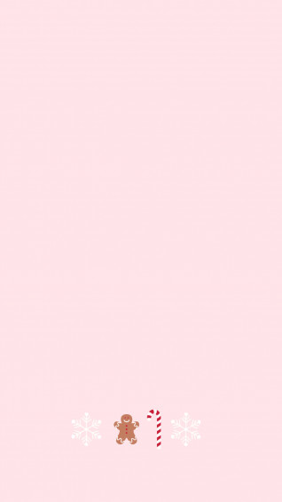 Pink Christmas Gingerbread Minimalist Wallpaper