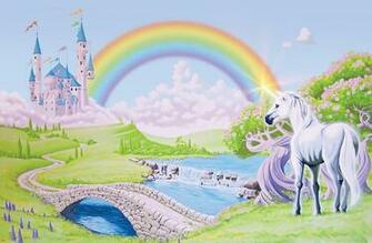 Unicorns And Rainbows Wallpaper Princess Castle With Unicorn