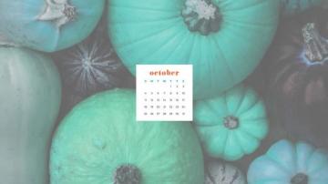 October Desktop Calendar Wallpaper Design Options
