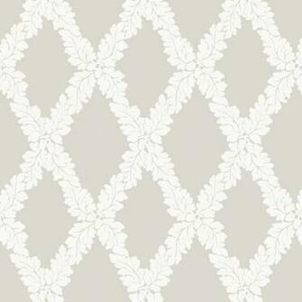 Wallpaper With Acorn And Oak Leaf Diamond Trellis Lattice Design