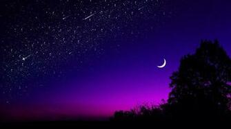 Half Moon Starry Night Wallpaper HD Nature 4k Image