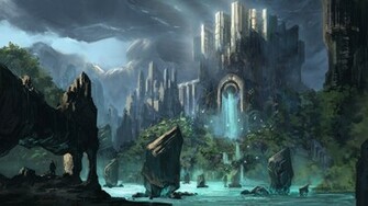 Fantasy Palace Nature Wallpaper High Definitio