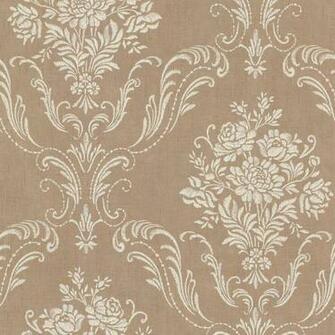 Brewster Avalon Manor Copper Floral Damask Wallpaper