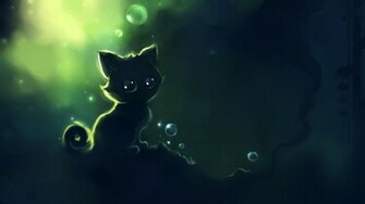 Cute Kitten In The Dark Wallpaper