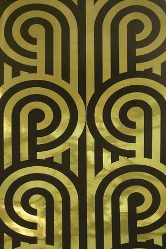 Turnabouts Wallpaper Striking Metallic Gold And Black Looping Stripe