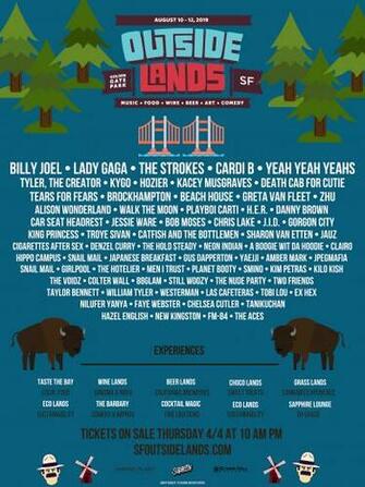 Holocene S Outside Lands Mock Lineup February Edition