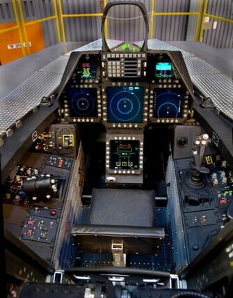 F22 Raptor Illuminated Cockpit Aircraft Wallpaper