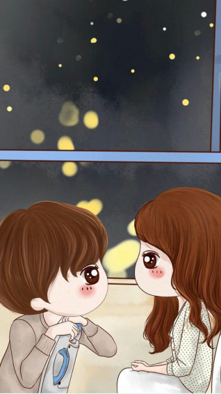 Cute Love Couple Phone Wallpaper