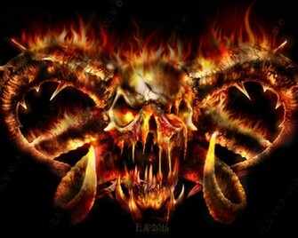 Skull On Fire Computer Wallpaper Desktop Background
