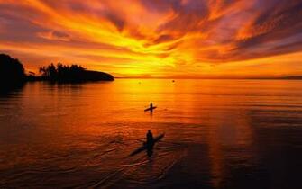Fishing At Dawn Widescreen Wallpaper