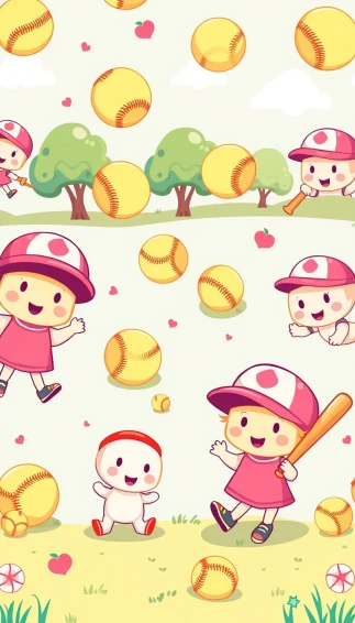 Cute Softball Wallpaper