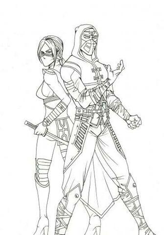 Lineart Skarlet And Ermac By Grace Zed