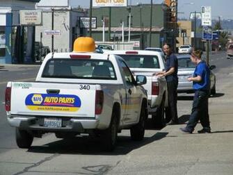 Napa Auto Parts Girl Rear End Carquest In Front Of