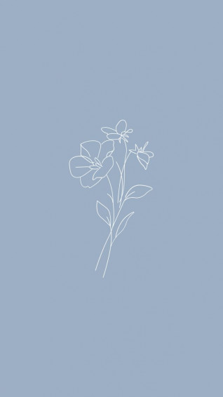 Aesthetic Minimalist Wallpaper In Blue Flower