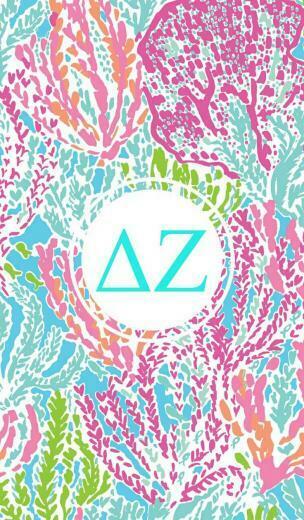 Delta Zeta Lilly iPhone Monogram Background