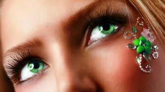 Green Eyes Close Up Flower Girl