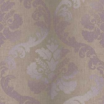 Delilah Purple Tulip Damask Wallpaper Swatch Traditional