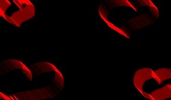 Black W Red Hearts Ribbon On Background Grey