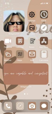 Aesthetic Brown Home Screen Girl iPhone Wallpaper Homescreen