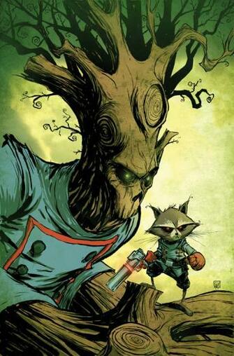 Rocket Raccoon And Groot By Skottieyoung
