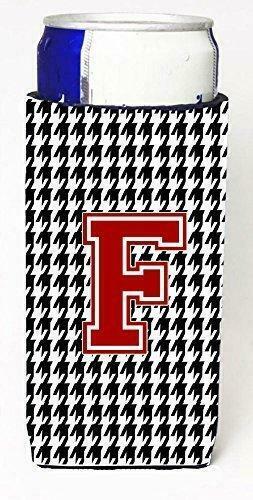 Monogram Houndstooth Letter F Michelob Ultra Koozies For Slim Cans
