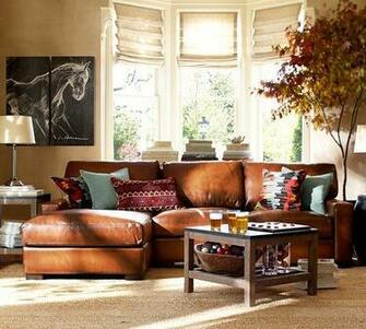 With Chaise Sectional Leather Sectionals Pottery Barn And