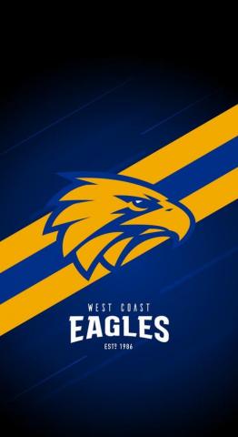 West Coast Eagles iPhone X Lock Screen Wallpaper Graphic Design