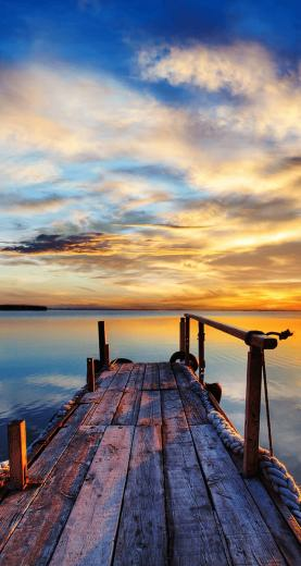 Boardwalk At Ocean Sunset Wallpaper Top