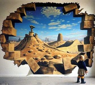 3d Hole Murals Cake Image