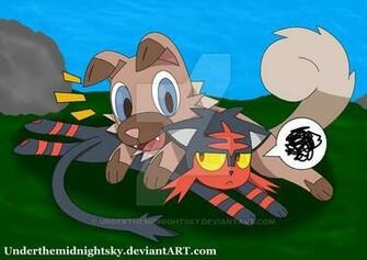 Litten And Rockruff By Underthemidnightsky