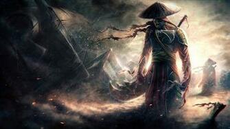 Samurai In The Rain Wallpaper