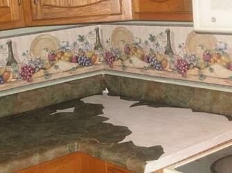 Kitchen Counter Tops Makeover Using Paper Illusions