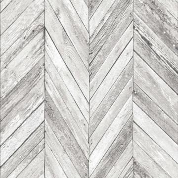 Grey Herringbone Wood Wallpaper Departments Diy At B Q