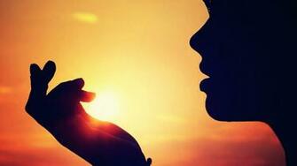 Women Sunset Sun Silhouettes Wallpaper