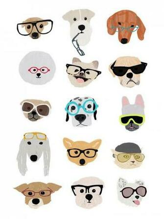 Dogs With Glasses Print