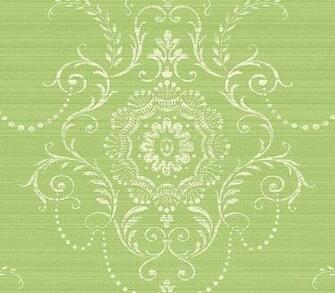 Green Large Damask Wallpaper Kitchen Bathroom