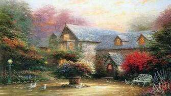 Thomas Kinkade Wallpaper Paintings Art HD Desktop