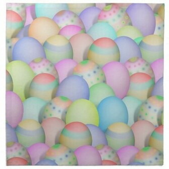 Colored Easter Eggs Background Printed Napkins