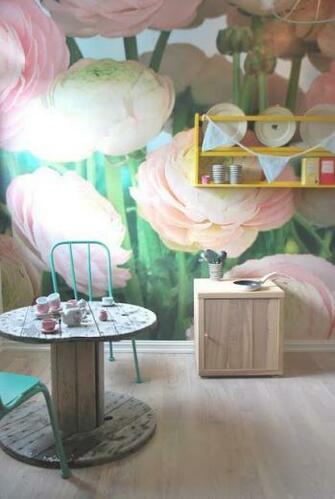 Floral Wallpaper On A Large Scale F L O R S