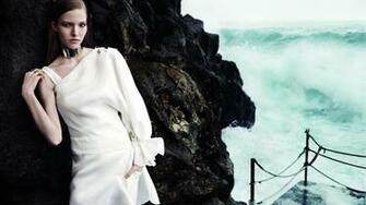 Wallpaper Sasha Luss Top Fashion Models Model Beach White